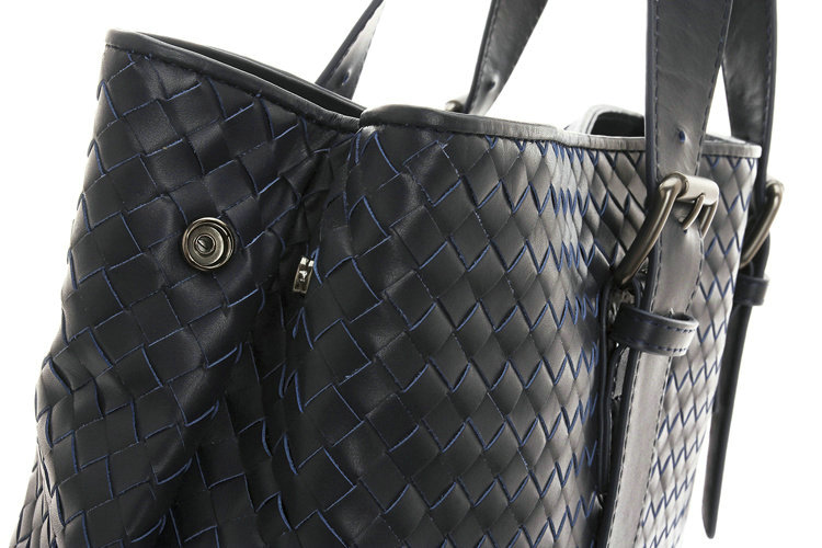 Bottega Veneta intrecciato leather tote bag 399835 royalblue - Click Image to Close